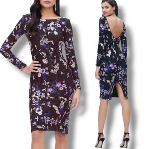 NWT DRESS THE POPULATION Emery  Sequin Embroidered Dress in Lavender Multi XXS